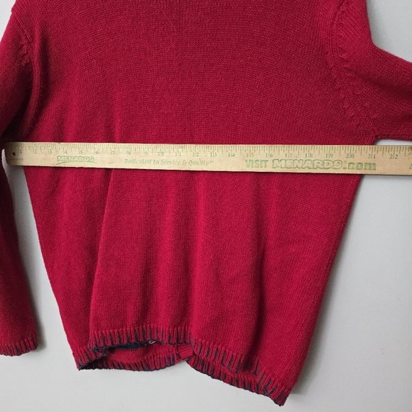 Heirloom Collectibles Patriotic Valentines Patchwork Heart Sweater Cottagecore M - Picture 7 of 11